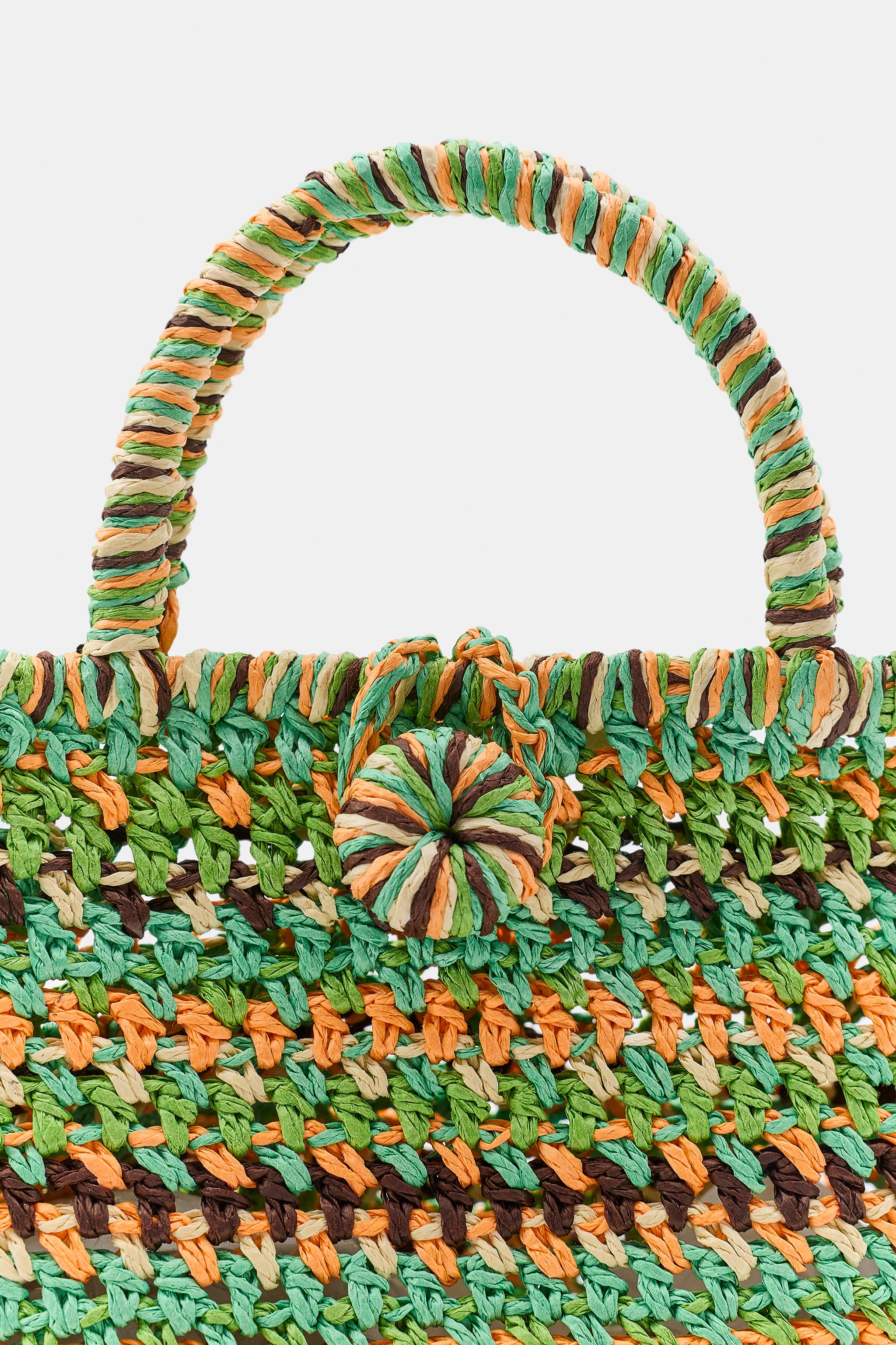 MINI STRIPED WOVEN BASKET BAG